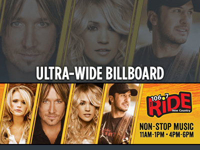 Billboard artwork for 106.7 The Ride