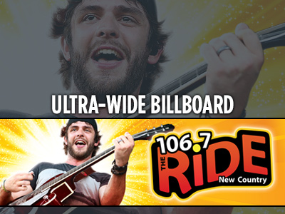 Billboard artwork for 106.7 The Ride