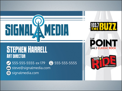 Business Card art for Signal Media of Arkansas