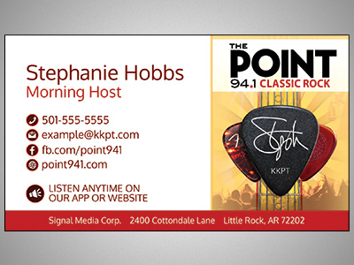 Business card artwork for 94.1 The Point